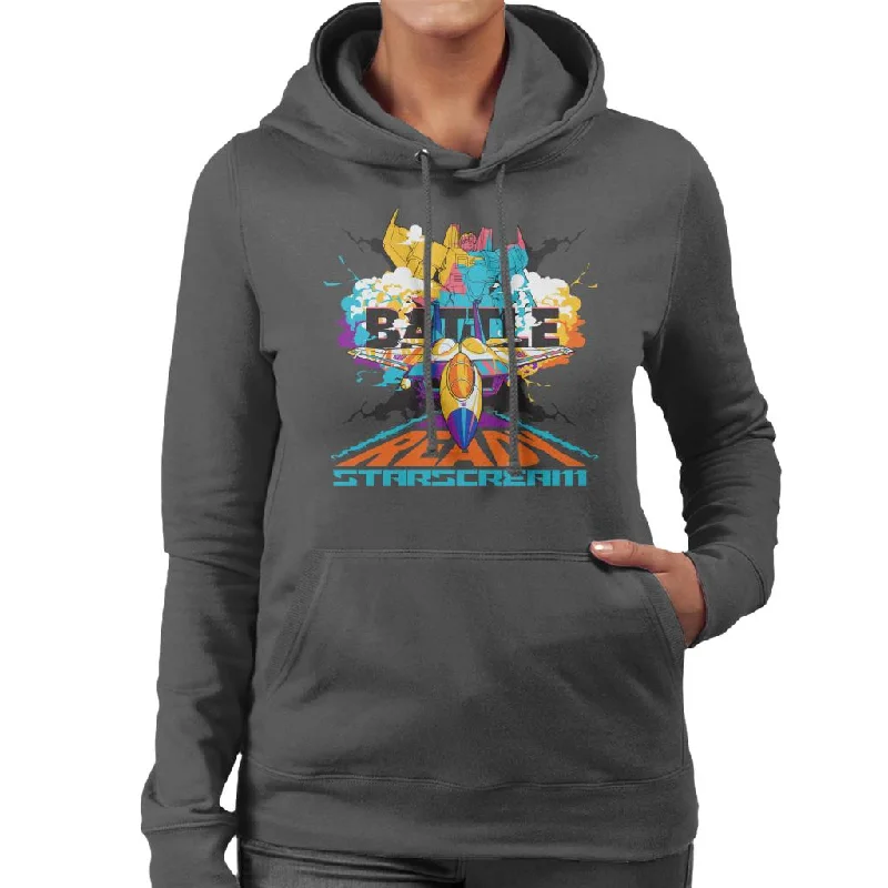 Transformers Battle Ready Starscream Women's Hooded Sweatshirt Hoodie with Hem Raw Edge Edgy Unfinished Transformers Battle Ready Starscream Women's Hooded Sweatshirt Hoodie with Hem Raw Edge Edgy Unfinished