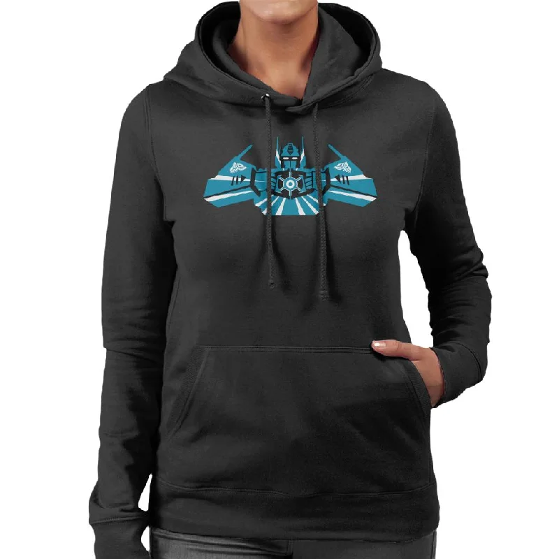 Transformers Optimus Prime Blue Silhouette Women's Hooded Sweatshirt Hoodie with Camouflage Military Edgy Transformers Optimus Prime Blue Silhouette Women's Hooded Sweatshirt Hoodie with Camouflage Military Edgy