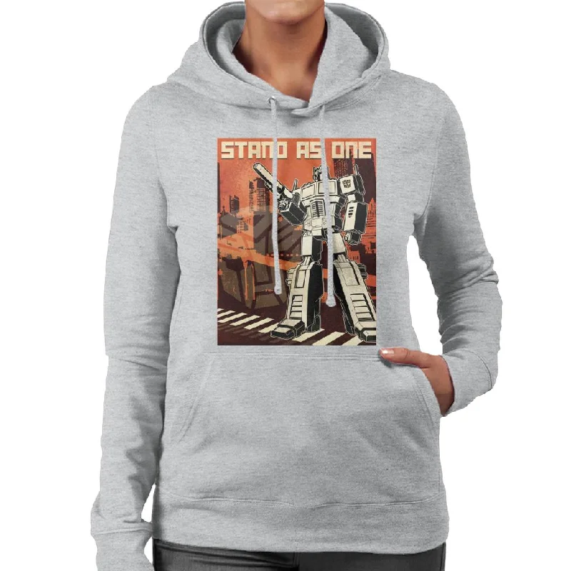 Transformers Optimus Prime Stand As One Women's Hooded Sweatshirt Hoodie with Zipper Versatile Modern Transformers Optimus Prime Stand As One Women's Hooded Sweatshirt Hoodie with Zipper Versatile Modern