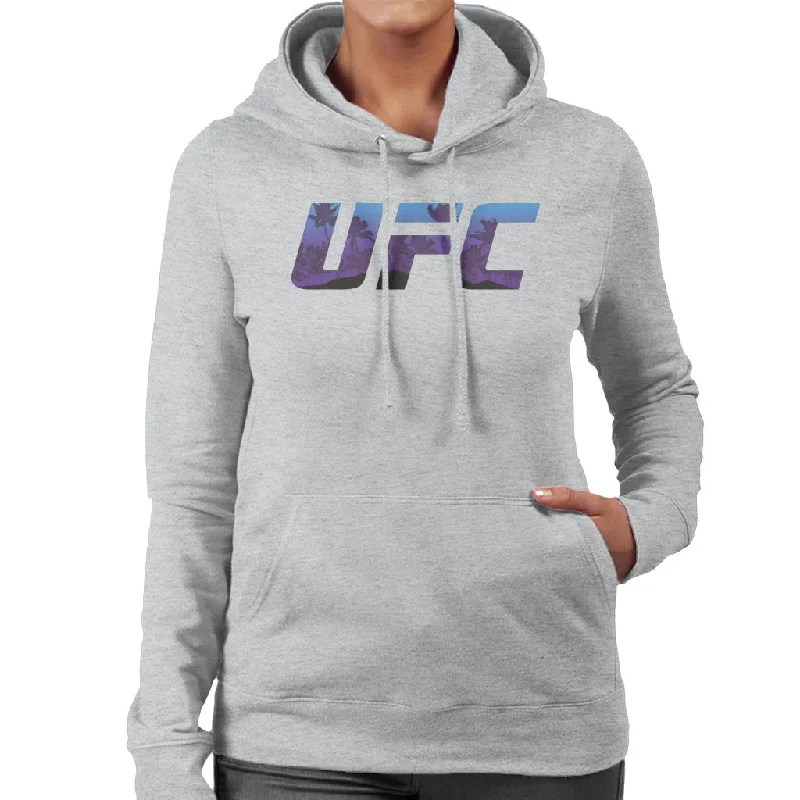 UFC Tropical Beach Logo Women's Hooded Sweatshirt Hoodie with V-Neck Classic Versatile UFC Tropical Beach Logo Women's Hooded Sweatshirt Hoodie with V-Neck Classic Versatile