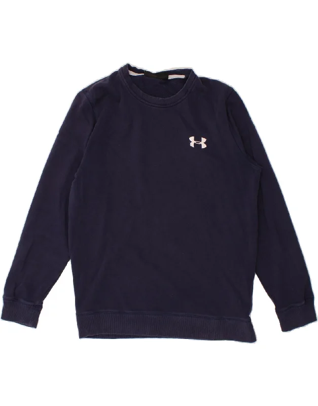 UNDER ARMOUR Mens Cold Gear Sweatshirt Jumper Large Navy Blue Cotton Hoodie with Button Placket Classic Preppy UNDER ARMOUR Mens Cold Gear Sweatshirt Jumper Large Navy Blue Cotton Hoodie with Button Placket Classic Preppy