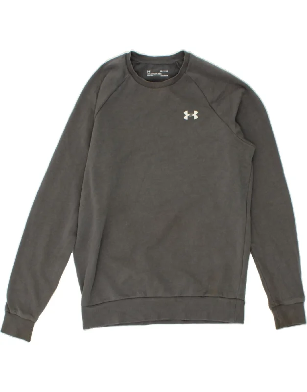 UNDER ARMOUR Mens Sweatshirt Jumper Small Grey Cotton Hoodie with Back Slit Movement Comfort UNDER ARMOUR Mens Sweatshirt Jumper Small Grey Cotton Hoodie with Back Slit Movement Comfort