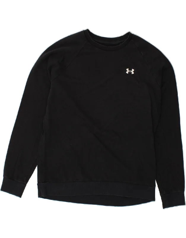 UNDER ARMOUR Mens Sweatshirt Jumper XL Black Hoodie with Hem Embroidery Detailed Premium UNDER ARMOUR Mens Sweatshirt Jumper XL Black Hoodie with Hem Embroidery Detailed Premium