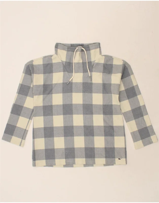 VINEYARD VINES Womens Sweatshirt Jumper UK 14 Medium Grey Gingham Hoodie with Gradient Ombre Colorful VINEYARD VINES Womens Sweatshirt Jumper UK 14 Medium Grey Gingham Hoodie with Gradient Ombre Colorful