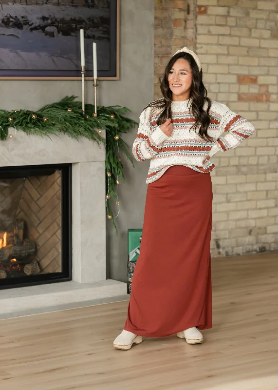 Clarise Premium Knit Maxi Skirt chiffon skirt airy