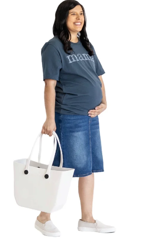 Remi Maternity Denim Midi Skirt lace skirt romantic
