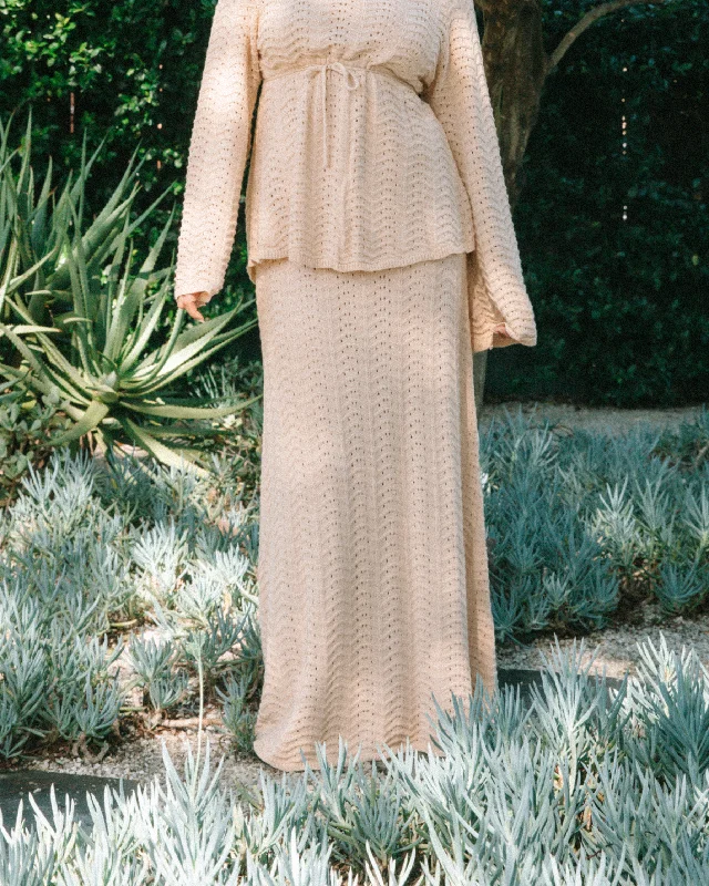 Senna Skirt | Beige velvet skirt rich