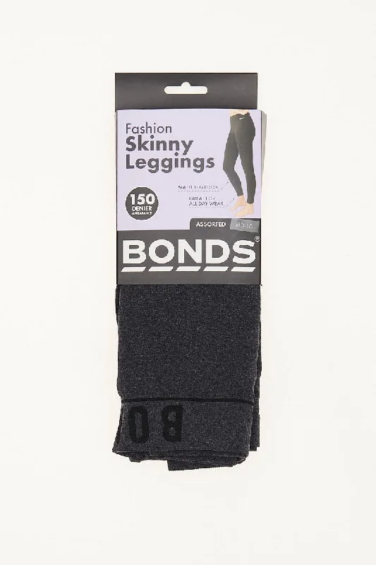 4 x Womens Ladies Bonds Fashion Skinny Leggings Grey Marle Comfortable Fleece-Lined Leggings 4 x Womens Ladies Bonds Fashion Skinny Leggings Grey Marle Comfortable Fleece-Lined Leggings