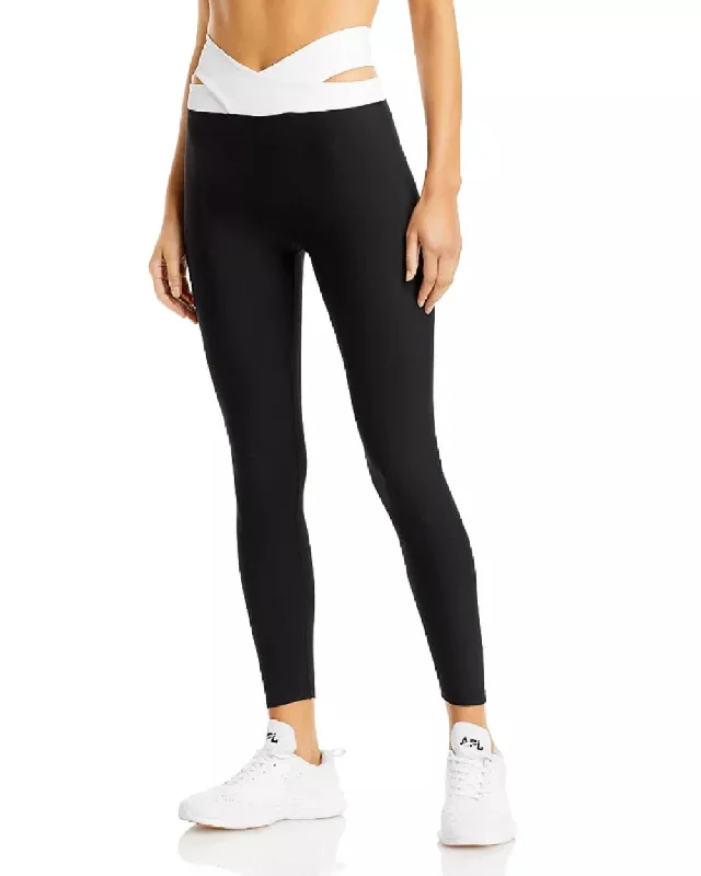 Aqua Women's Athletic Criss Cross Waist Leggings, Black, M Trendy Foil Finish Leggings Aqua Women's Athletic Criss Cross Waist Leggings, Black, M Trendy Foil Finish Leggings