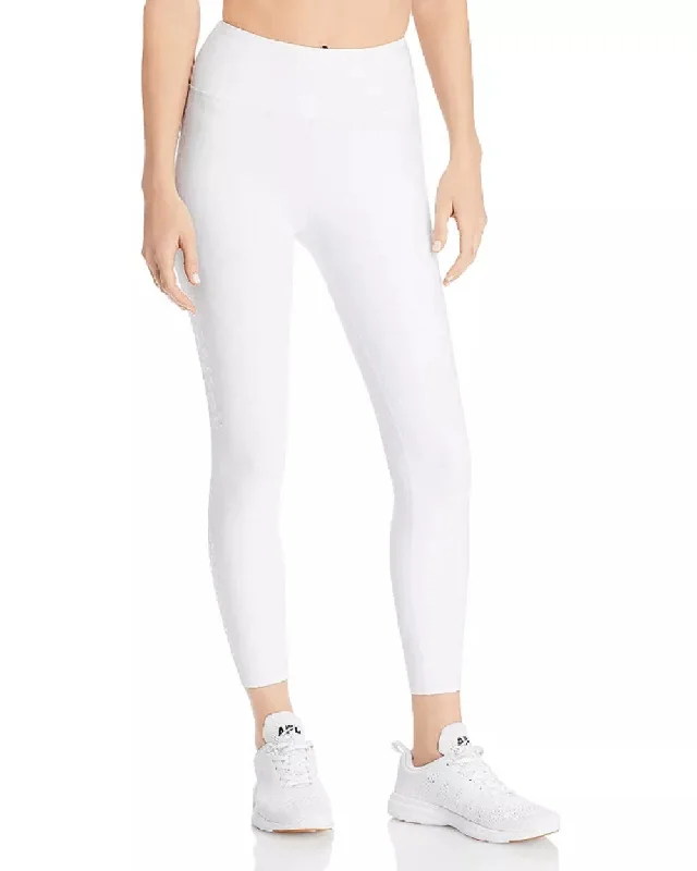 Aqua Women's Foil Artwork High-waist Athletic Leggings, White, M Trendy Color Block Leggings Aqua Women's Foil Artwork High-waist Athletic Leggings, White, M Trendy Color Block Leggings