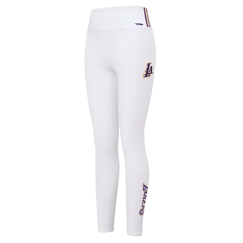 NBA LOS ANGELES LAKERS CLASSIC WOMEN'S JERSEY LEGGING (WHITE) Stylish Faux Leather Leggings NBA LOS ANGELES LAKERS CLASSIC WOMEN'S JERSEY LEGGING (WHITE) Stylish Faux Leather Leggings