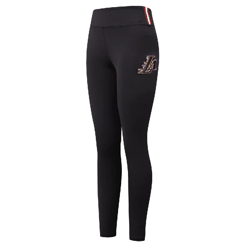 NBA LOS ANGELES LAKERS CLASSIC WOMEN'S LUX LEGGING (BLACK) Fashionable Embroidered Detail Leggings NBA LOS ANGELES LAKERS CLASSIC WOMEN'S LUX LEGGING (BLACK) Fashionable Embroidered Detail Leggings