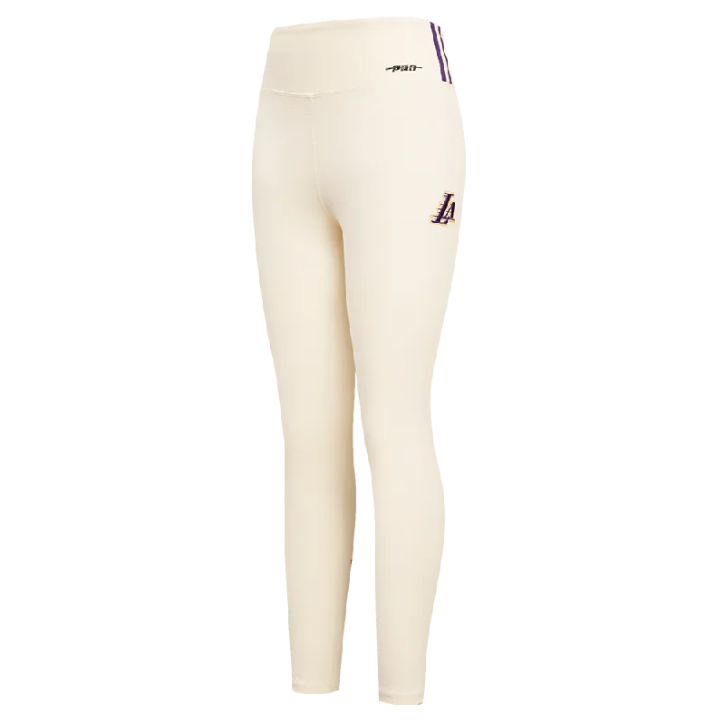 NBA LOS ANGELES LAKERS RETRO CLASSIC WOMEN'S JERSEY LEGGING (EGGSHELL) Fashionable Quick-Dry Yoga Pants NBA LOS ANGELES LAKERS RETRO CLASSIC WOMEN'S JERSEY LEGGING (EGGSHELL) Fashionable Quick-Dry Yoga Pants