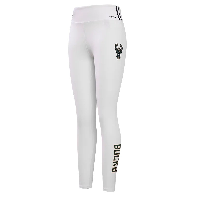 NBA MILWAUKEE BUCKS CLASSIC WOMEN'S JERSEY LEGGING (WHITE) Comfortable Workout Fitness Leggings NBA MILWAUKEE BUCKS CLASSIC WOMEN'S JERSEY LEGGING (WHITE) Comfortable Workout Fitness Leggings