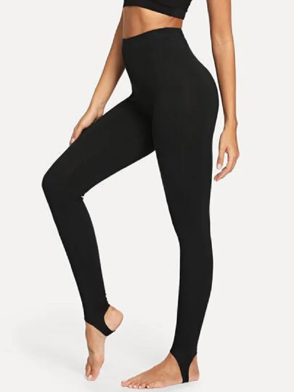 Capezio Women's High Rise Stirrup Leggings, Black, S Trendy Ombre Effect Leggings