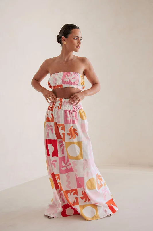 Cooper Skirt - Palm Tile Fuego leather skirt modern