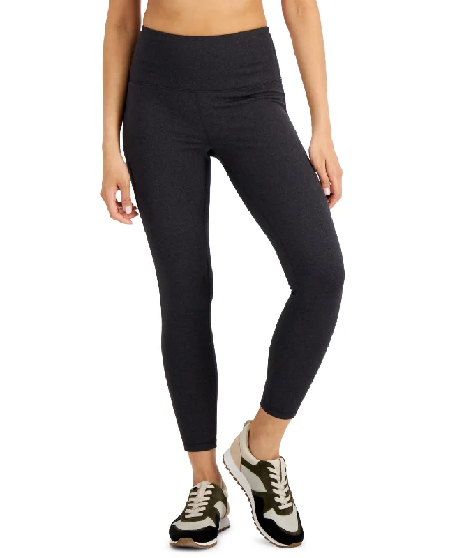 ID Ideology Women's Fit Kit Leggings, Black Charcoal, XL Fashionable Lacy Detail Leggings