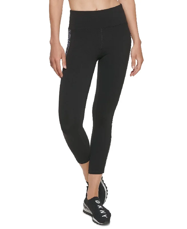 DKNY Sport Women's High-Waist 7/8 Leggings, Azul, Black, M Casual Black Leggings