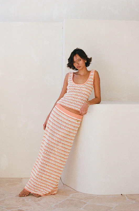Erin Knit Skirt - Orange wool skirt sturdy