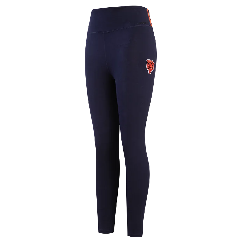 NFL CHICAGO BEARS RETRO CLASSIC WOMEN'S JERSEY LEGGING (MIDNIGHT NAVY) Comfortable Slip-On Compression Leggings