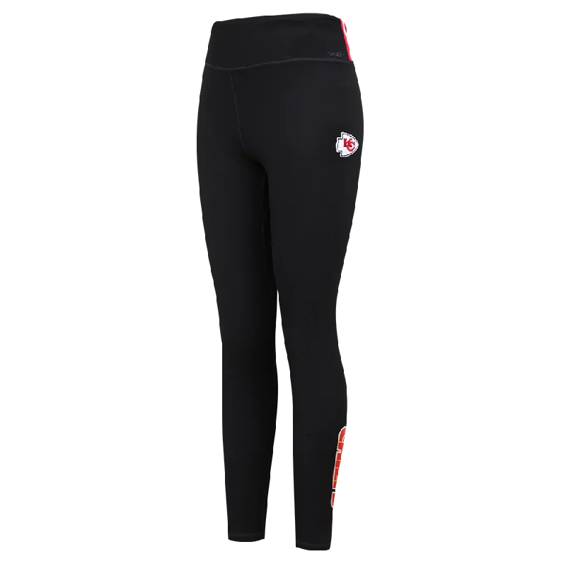 NFL KANSAS CITY CHIEFS CLASSIC WOMEN'S JERSEY LEGGING (BLACK) Fashionable Fitted Workout Leggings NFL KANSAS CITY CHIEFS CLASSIC WOMEN'S JERSEY LEGGING (BLACK) Fashionable Fitted Workout Leggings