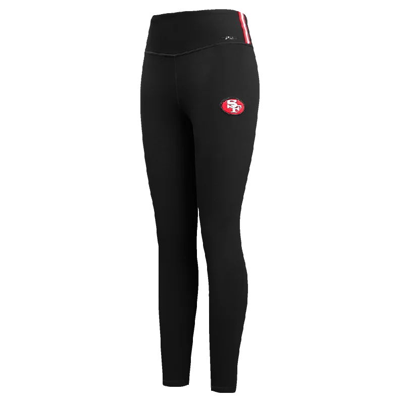 NFL SAN FRANCISCO 49ERS RETRO CLASSIC WOMEN'S JERSEY LEGGING (BLACK) Comfortable Power Mesh Leggings NFL SAN FRANCISCO 49ERS RETRO CLASSIC WOMEN'S JERSEY LEGGING (BLACK) Comfortable Power Mesh Leggings