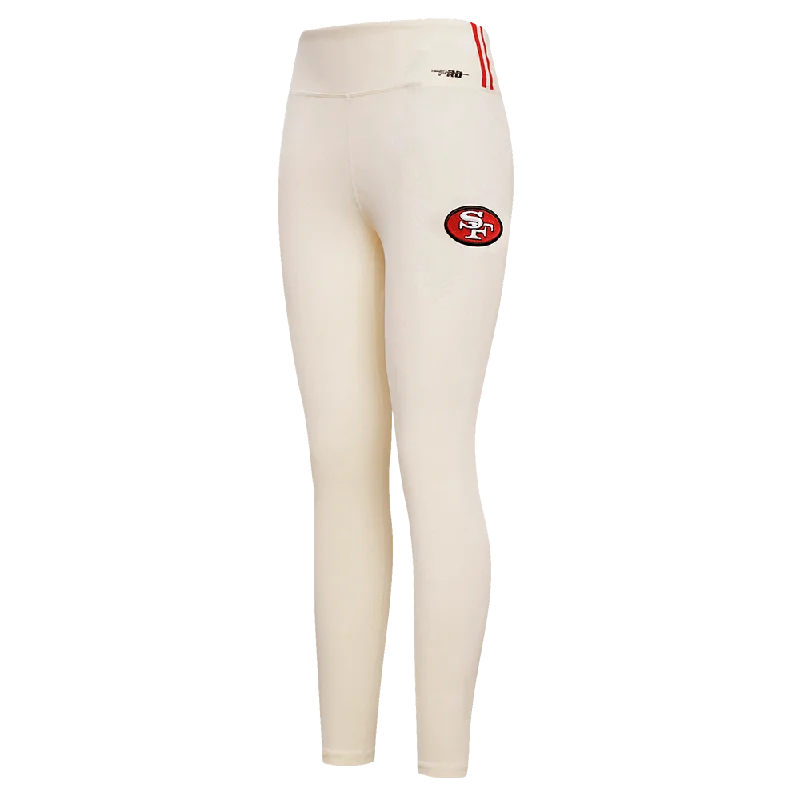 NFL SAN FRANCISCO 49ERS RETRO CLASSIC WOMEN'S JERSEY LEGGING (EGGSHELL) Stylish Sweat-Proof Leggings NFL SAN FRANCISCO 49ERS RETRO CLASSIC WOMEN'S JERSEY LEGGING (EGGSHELL) Stylish Sweat-Proof Leggings