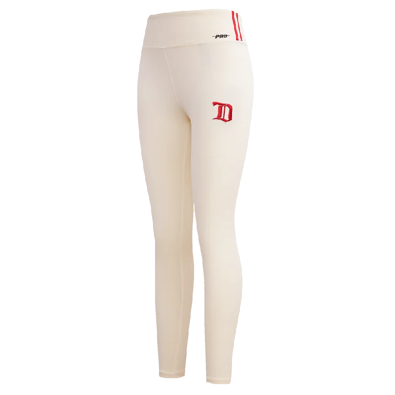 NHL DETROIT RED WINGS RETRO CLASSIC WOMEN'S JERSEY LEGGING (EGGSHELL) Elegant Full-Body Leggings