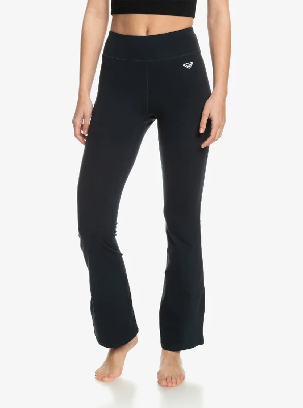 Heart Into It Flared Leggings - Anthracite Cozy Textured Workout Leggings