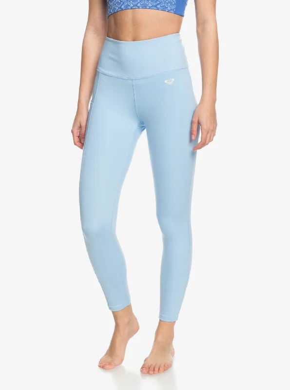 Heart Into It Technical Leggings - Bel Air Blue Stylish Side-Stripe Leggings