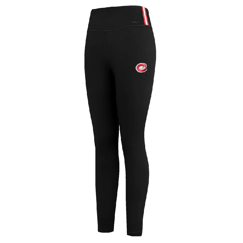 NHL MONTREAL CANADIENS CLASSIC WOMEN'S JERSEY LEGGING (BLACK) Cozy Reflective Detail Leggings