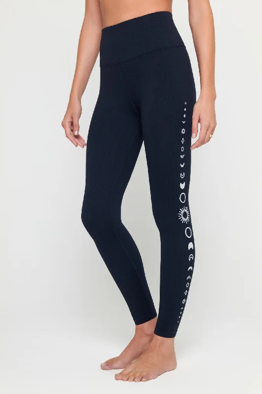 Golden Icon Jacquard Legging Stylish Side-Stripe Leggings