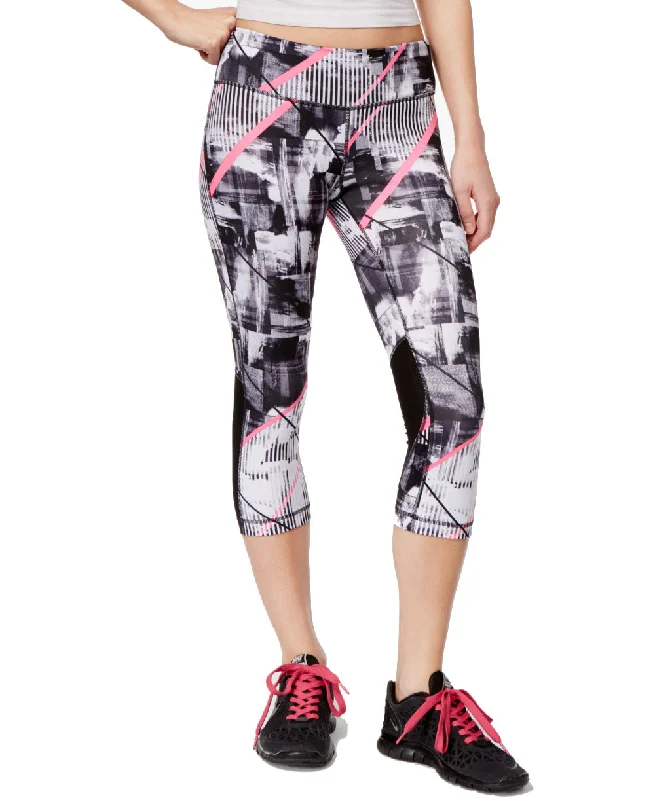 Ideology Women's Cropped Leggings, Flash Forward Print (XS) Cozy Reflective Detail Leggings