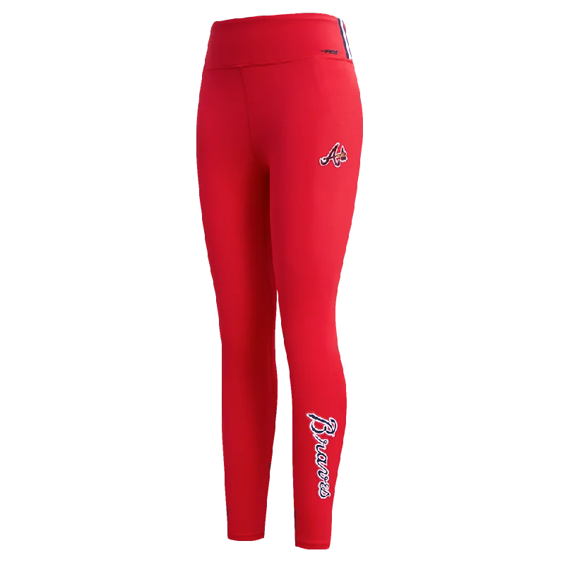 MLB ATLANTA BRAVES CLASSIC WOMEN'S JERSEY LEGGING (RED) Stylish Sweatproof Leggings