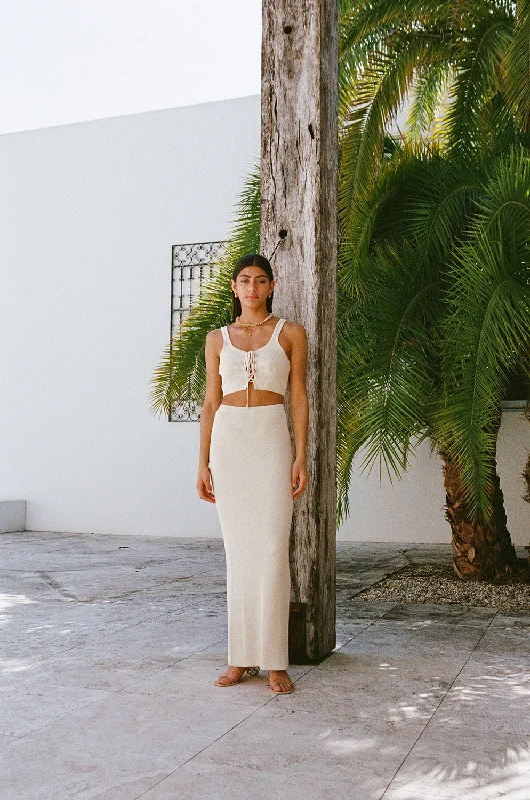 Leander Skirt - Cream wool skirt breathable