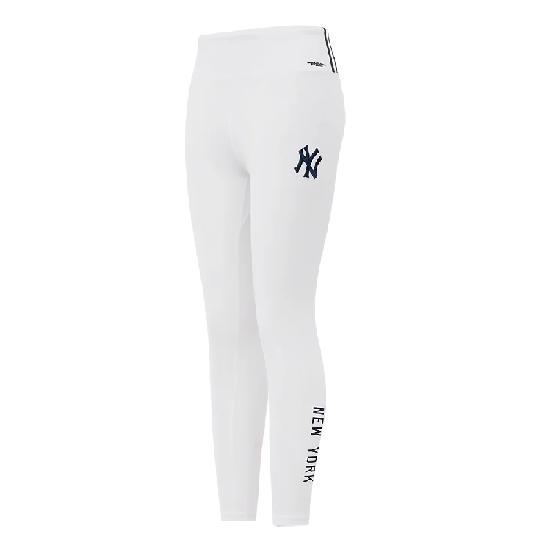 MLB NEW YORK YANKEES CLASSIC WOMEN'S JERSEY LEGGING (WHITE) Fashionable Sports Compression Leggings
