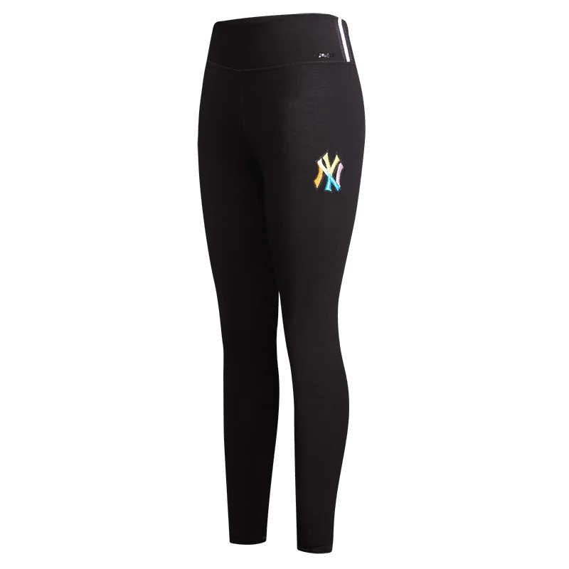 MLB NEW YORK YANKEES WASHED NEON WOMEN'S JERSEY LEGGING (BLACK) Fashionable Minimal Active Leggings MLB NEW YORK YANKEES WASHED NEON WOMEN'S JERSEY LEGGING (BLACK) Fashionable Minimal Active Leggings