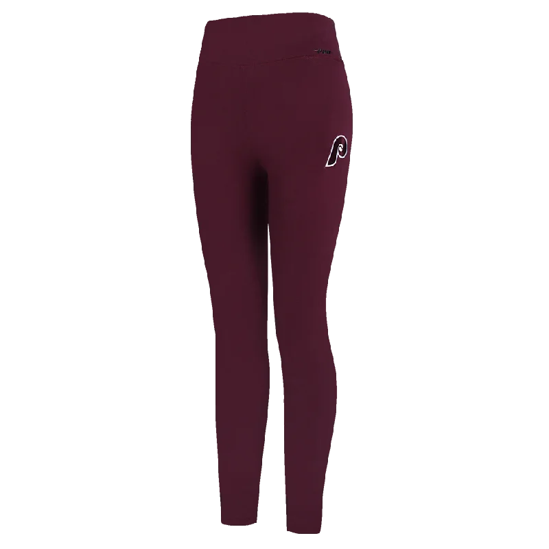 MLB PHILADELPHIA PHILLIES RETRO MASHUP WOMEN'S JERSEY LEGGING (WINE) Comfortable Bootcut Workout Leggings MLB PHILADELPHIA PHILLIES RETRO MASHUP WOMEN'S JERSEY LEGGING (WINE) Comfortable Bootcut Workout Leggings
