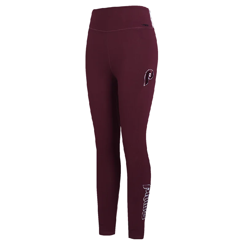 MLB PHILADELPHIA PHILLIES RETRO CLASSIC WOMEN'S JERSEY LEGGING (WINE) Fashionable Solid Color Tights MLB PHILADELPHIA PHILLIES RETRO CLASSIC WOMEN'S JERSEY LEGGING (WINE) Fashionable Solid Color Tights