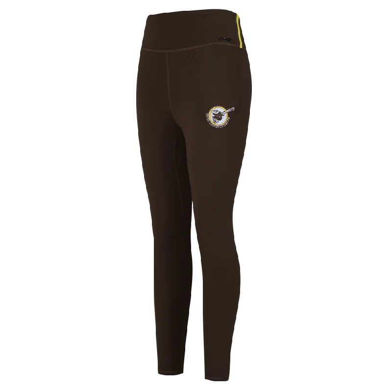 MLB SAN DIEGO PADRES RETRO CLASSIC WOMEN'S JERSEY LEGGING (BROWN) Comfortable Slip-On Compression Leggings MLB SAN DIEGO PADRES RETRO CLASSIC WOMEN'S JERSEY LEGGING (BROWN) Comfortable Slip-On Compression Leggings