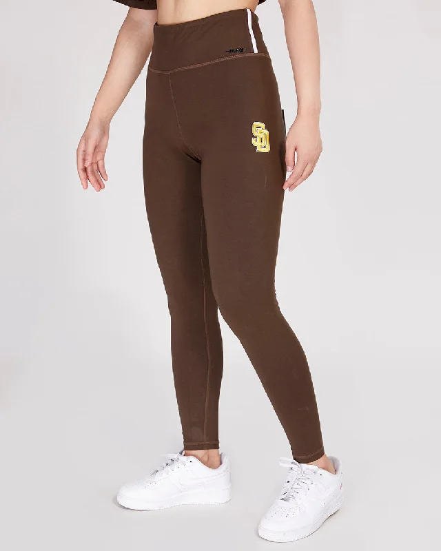 MLB SAN DIEGO PADRES MASHUP WOMEN'S JERSEY LEGGING (BROWN) Fashionable Seamless Leggings MLB SAN DIEGO PADRES MASHUP WOMEN'S JERSEY LEGGING (BROWN) Fashionable Seamless Leggings