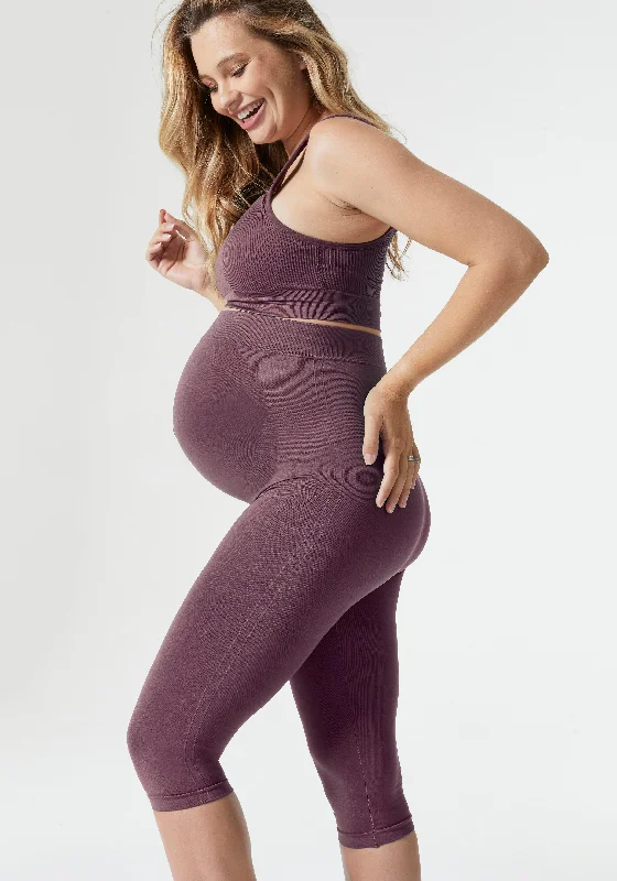 Maternity Belly Support Capri Leggings Stylish Stretch Pants Leggings