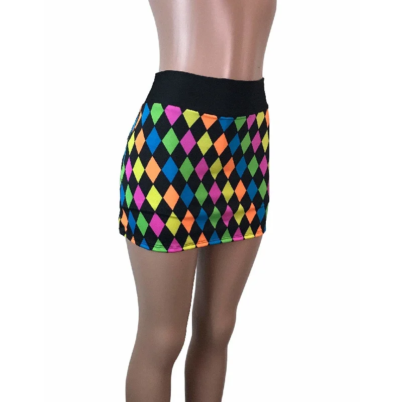 Neon Diamond Print Athletic Slim Skirt w/ built in compression shorts and pocket- tennis skirt, golf skirt, running skirt wool skirt warm Neon Diamond Print Athletic Slim Skirt w/ built in compression shorts and pocket- tennis skirt, golf skirt, running skirt wool skirt warm