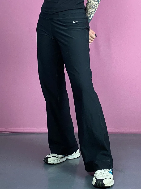 Nike Vintage Women's High Waist Flare Leggings - L Black Polyester Blend Fashionable Quick-Dry Yoga Pants Nike Vintage Women's High Waist Flare Leggings - L Black Polyester Blend Fashionable Quick-Dry Yoga Pants
