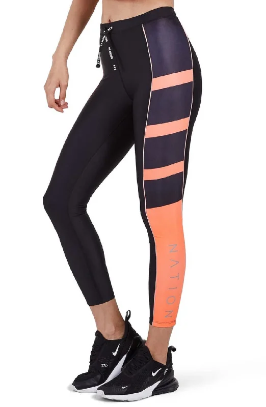 P.e Nation Women's The Combination Ankle Leggings, Black/Orange, XS Elegant Shiny Black Leggings P.e Nation Women's The Combination Ankle Leggings, Black/Orange, XS Elegant Shiny Black Leggings