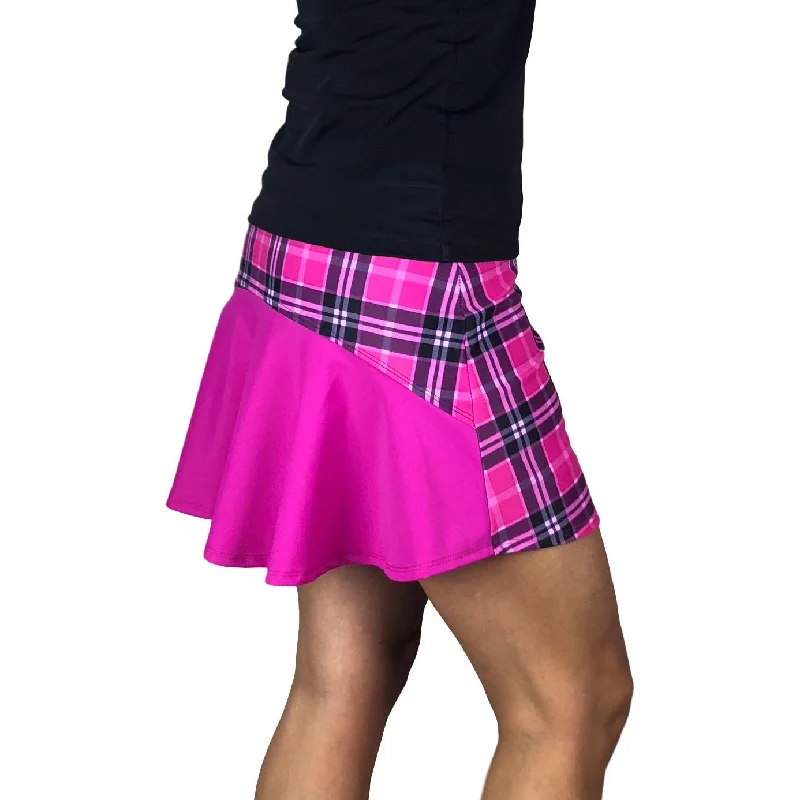 Pink Plaid w/ Pink Athletic Flutter Golf, Running, Tennis Skort w/ pockets- Golf Skirt denim skirt durable Pink Plaid w/ Pink Athletic Flutter Golf, Running, Tennis Skort w/ pockets- Golf Skirt denim skirt durable