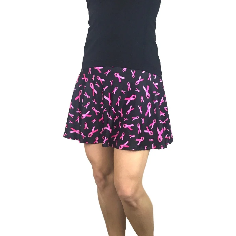 Pink Ribbon Breast Cancer Awareness Athletic Flare Skort - Running Skirt velvet skirt luxury Pink Ribbon Breast Cancer Awareness Athletic Flare Skort - Running Skirt velvet skirt luxury