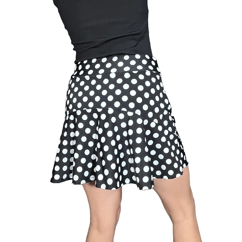 Polka Dot Athletic Flutter Golf, Running, Tennis Skort w/ pockets- Golf Skirt a-line skirt cut