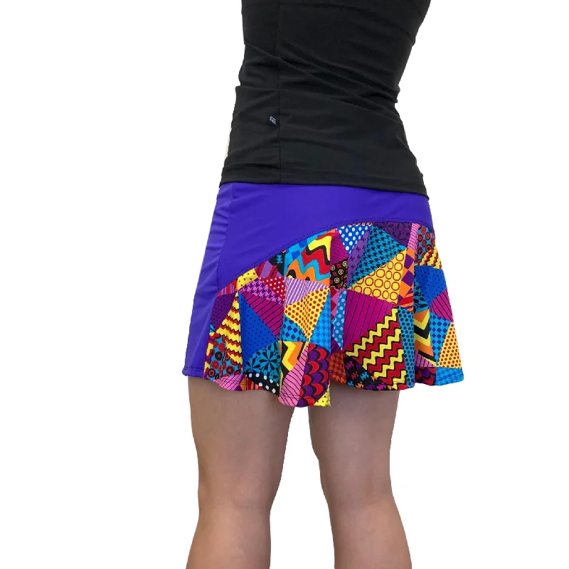SALE XS Only - Purple and Patch Work Athletic Flutter Golf, Running, Tennis Skort w/ pockets- Golf Skirt chiffon skirt airy SALE XS Only - Purple and Patch Work Athletic Flutter Golf, Running, Tennis Skort w/ pockets- Golf Skirt chiffon skirt airy
