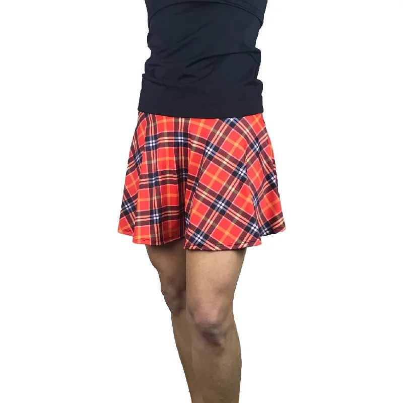 Red Plaid Athletic Skirt w/ built in compression shorts and pockets tiered skirt playful Red Plaid Athletic Skirt w/ built in compression shorts and pockets tiered skirt playful